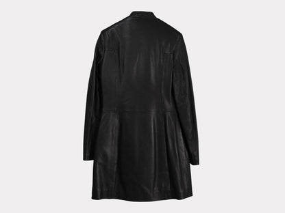 BALLY Leather Coat Black Women's Made in Italy Size 40 Coat