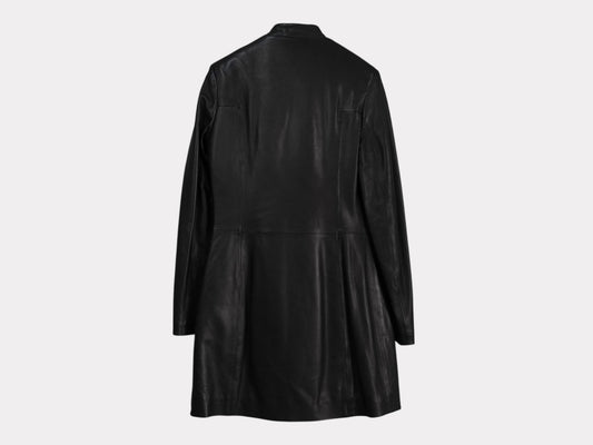 BALLY Leather Coat Black Women's Made in Italy Size 40 Coat