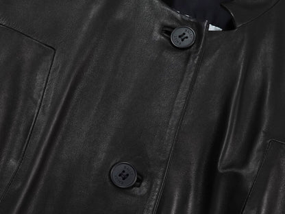 BALLY Leather Coat Black Women's Made in Italy Size 40 Coat