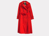 Burberrys 1990s Vintage Trench Coat Nova Check Lined Women's Red Coat