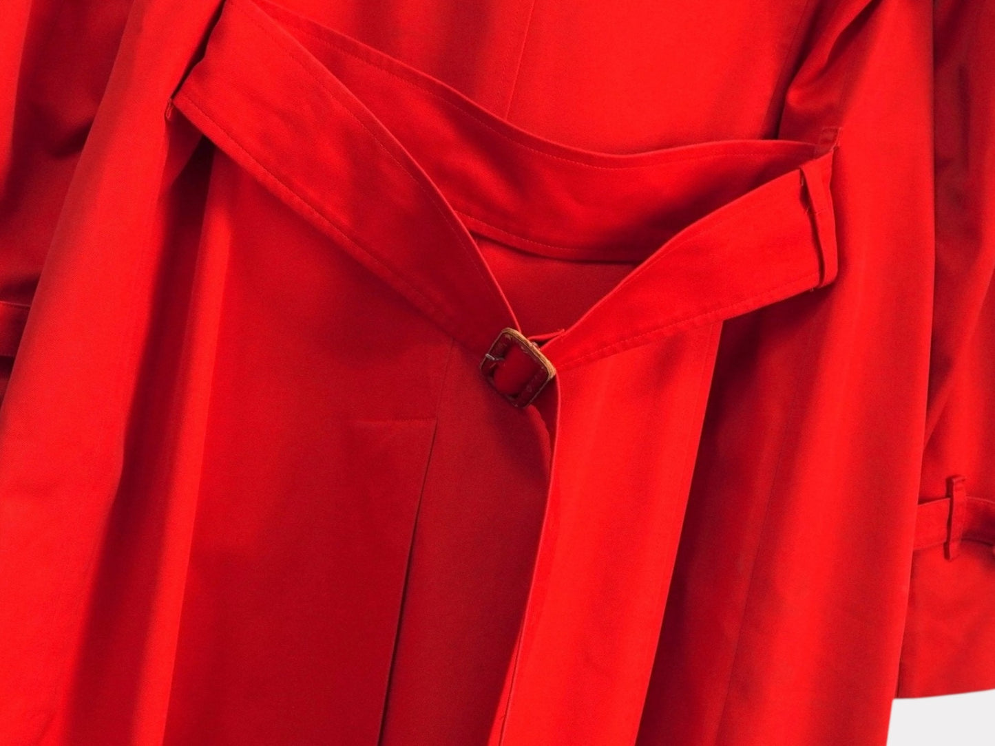 Burberrys 1990s Vintage Trench Coat Nova Check Lined Women's Red Coat