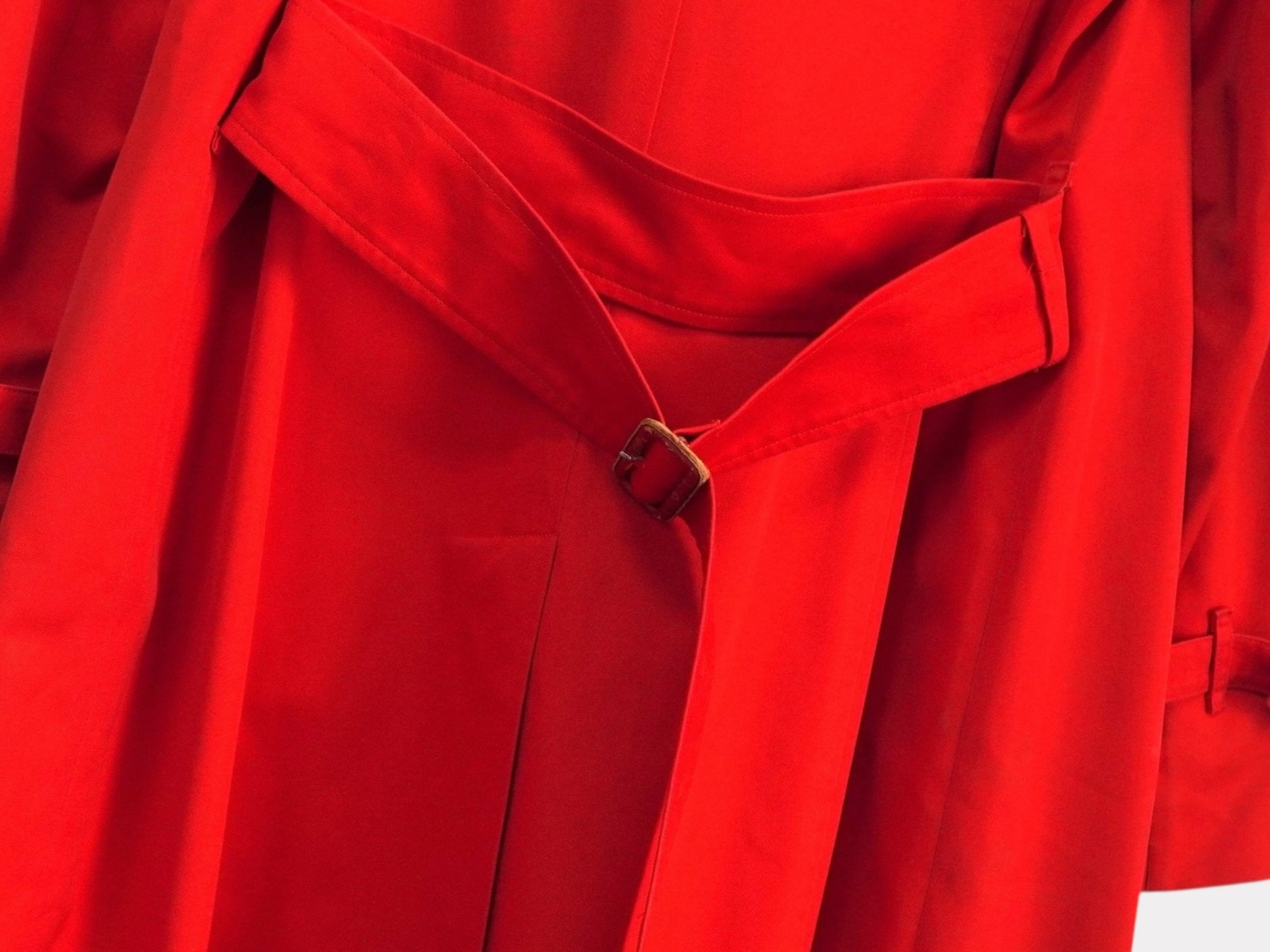 Burberrys 1990s Vintage Trench Coat Nova Check Lined Women's Red Coat