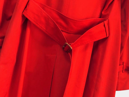 Burberrys 1990s Vintage Trench Coat Nova Check Lined Women's Red Coat