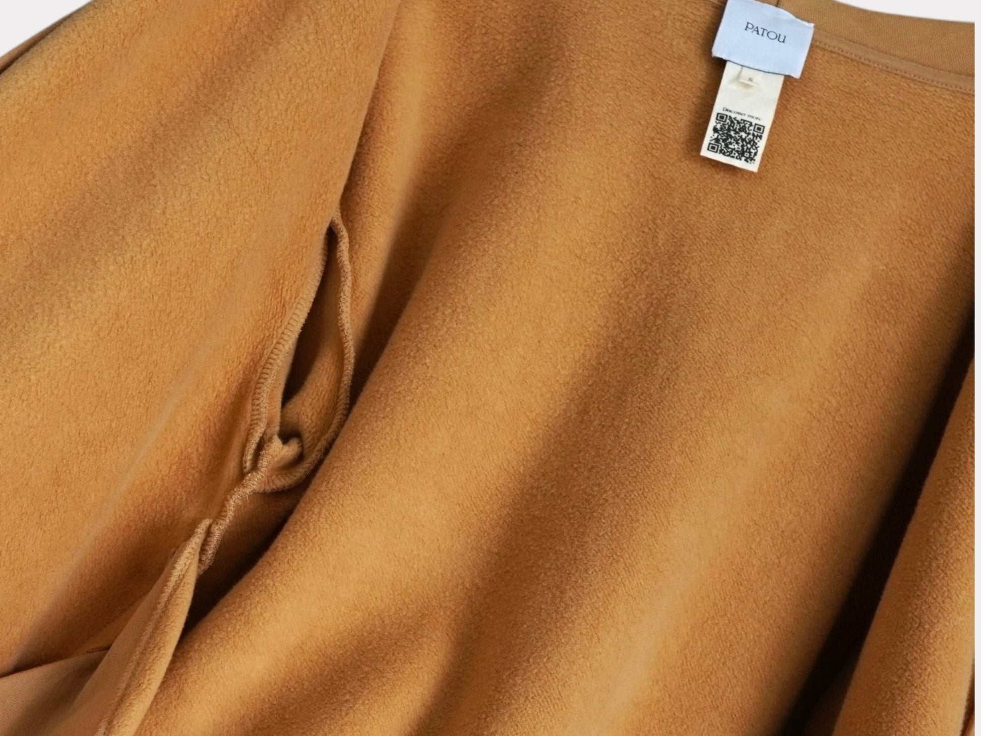 PATOU Patou Back Logo Ribbon Full Zip Hoodie Camel S Tops