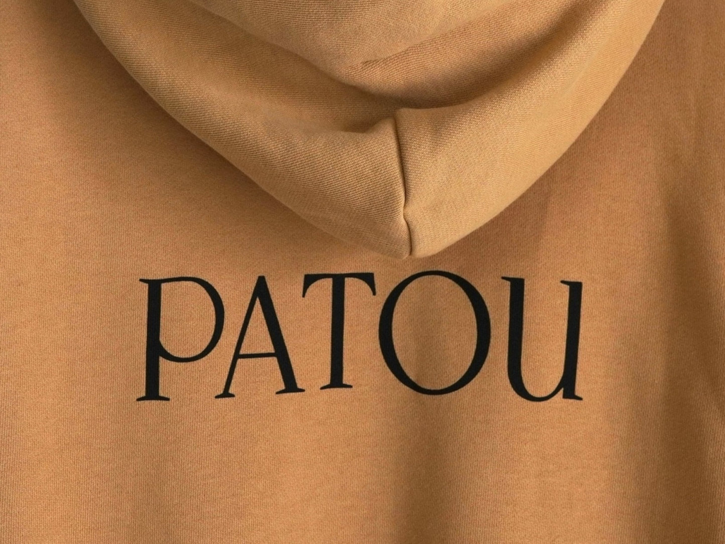 PATOU Patou Back Logo Ribbon Full Zip Hoodie Camel S Tops