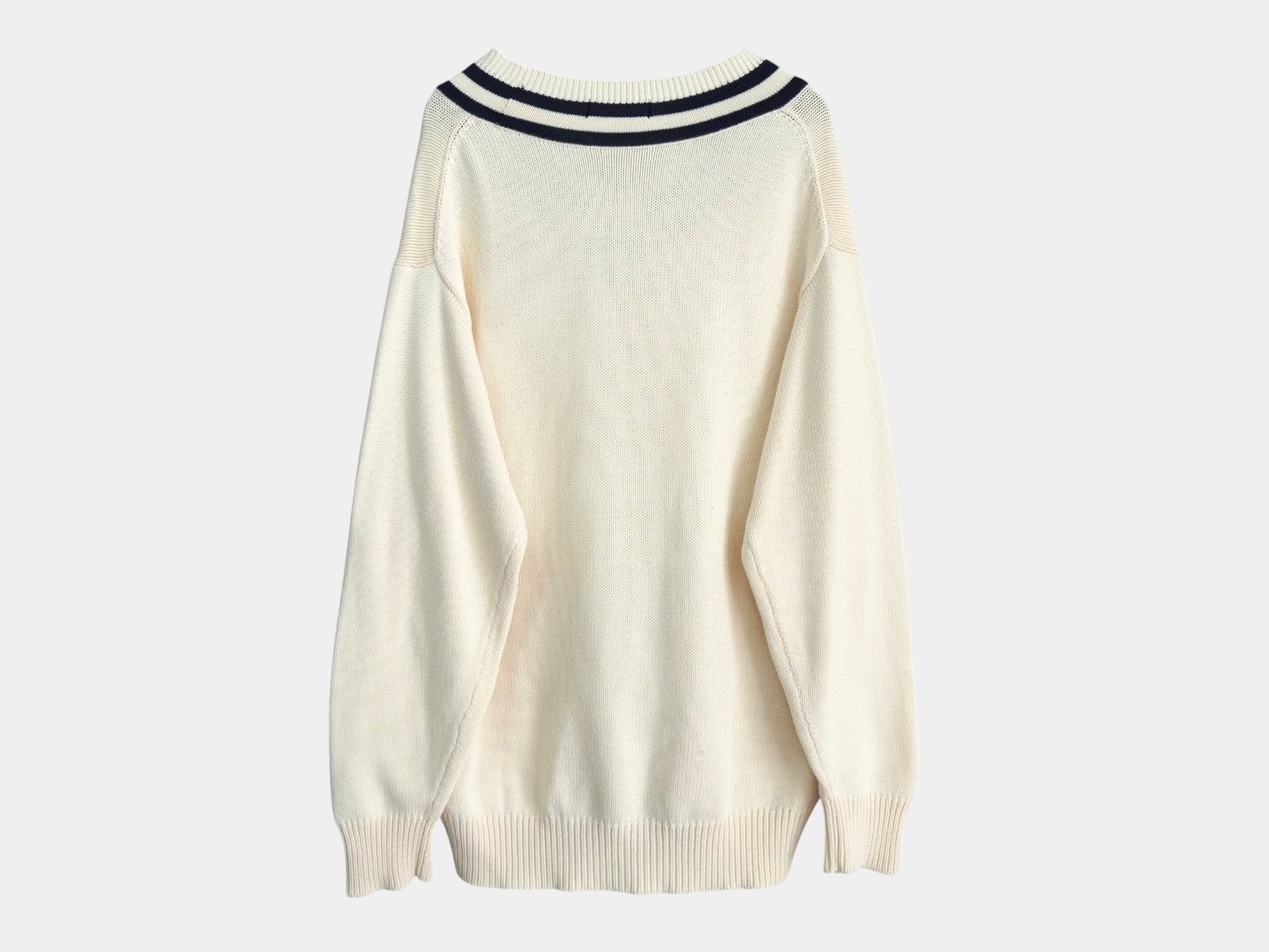 CHAPS RALPH LAUREN Chaps Ralph Lauren Childen Knit Ivory Logo Patch Size L Jacket