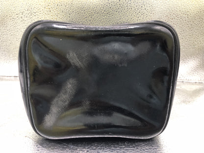 CHANEL Coco Mark Vertical Unclear Seal Guarantee Card with Charm Patent Leather Black Vanity Bag