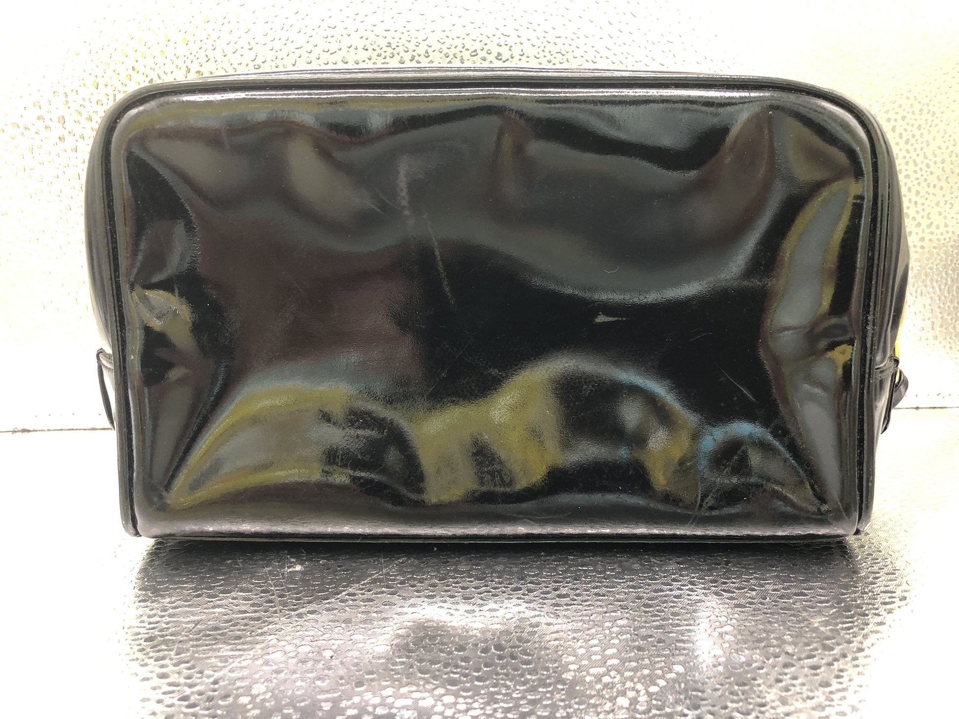 CHANEL Cocomark Patent Leather Black Pouch with Guarantee Card