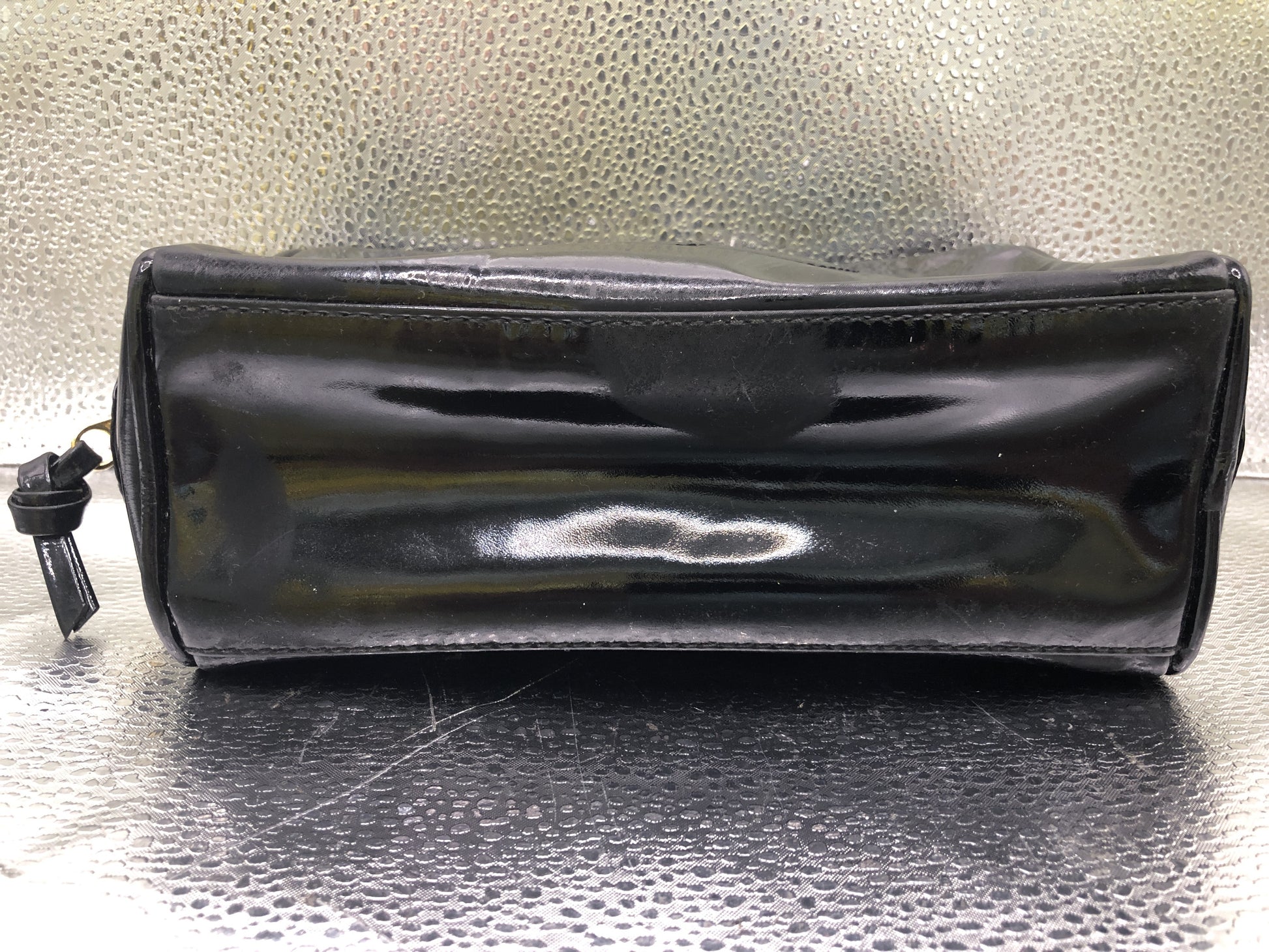 CHANEL Cocomark Patent Leather Black Pouch with Guarantee Card