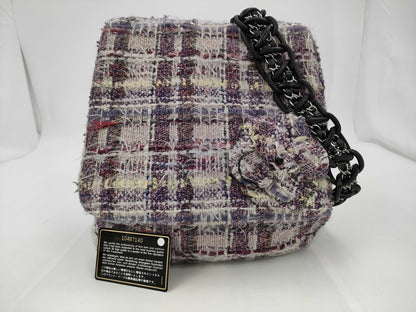 CHANEL Tweed Camellia Shoulder Bag