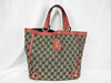 GUCCI GG Canvas Gucci 130739 Tote Bag Abbey Line GG Canvas Red Beige Tote Bag