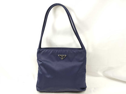 PRADA Nylon Prada Tote Bag Nylon Triangle Plate Navy Tote Bag