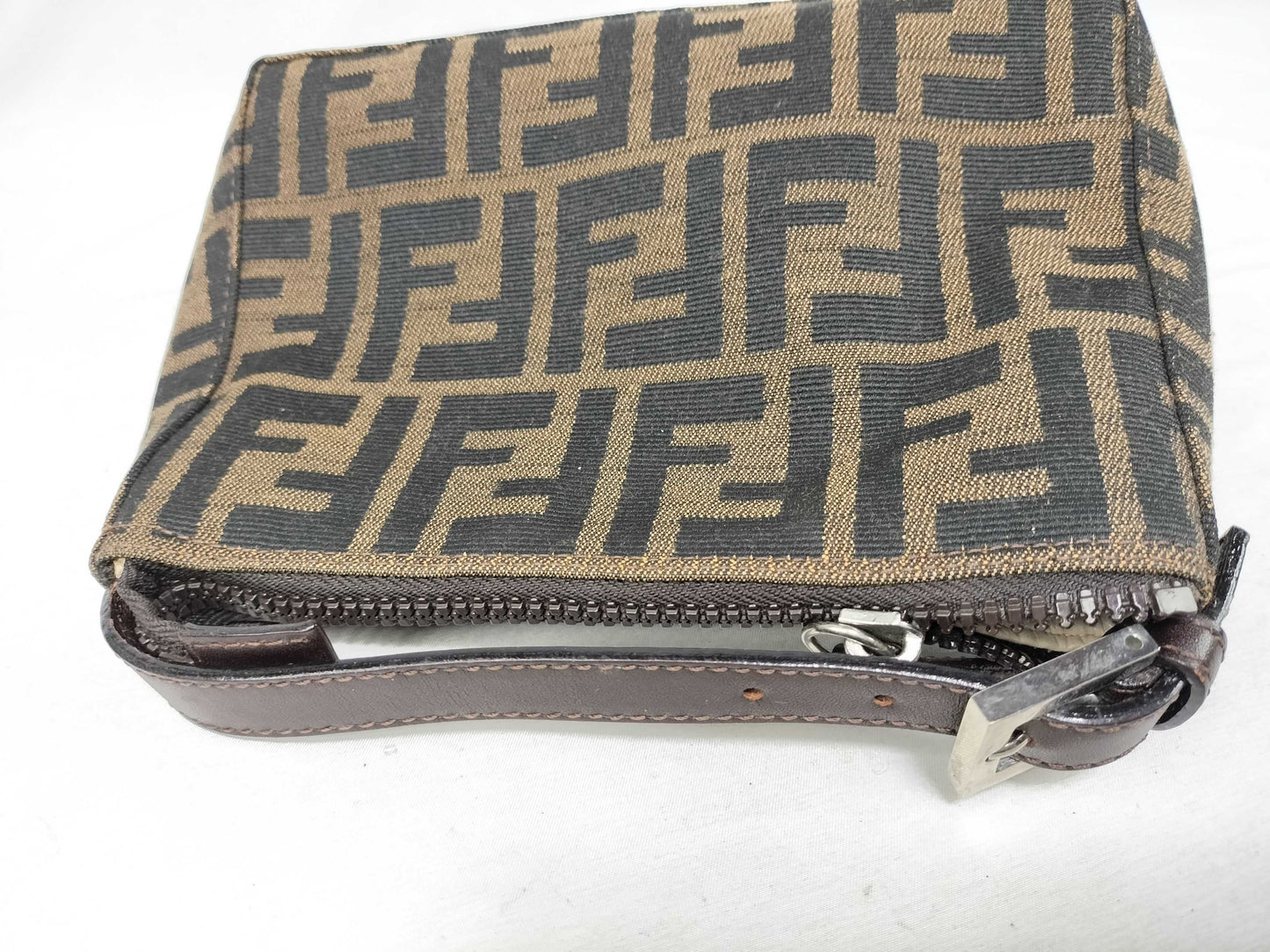 FENDI Zucka Fendi 2349-26580-002 Pouch Zucca Canvas Khaki Pouch