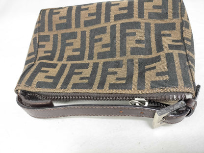 FENDI Zucka Fendi 2349-26580-002 Pouch Zucca Canvas Khaki Pouch