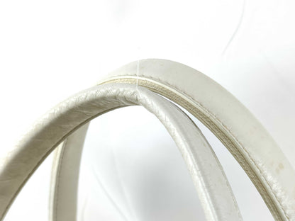 BALENCIAGA 339933 Navy Cabass Handbag Canvas Leather Yellow White Handbag