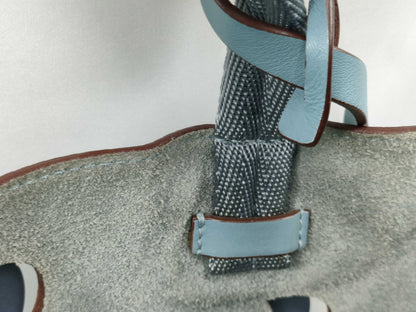 PRADA Tote Bag Leather Light Blue Tote Bag