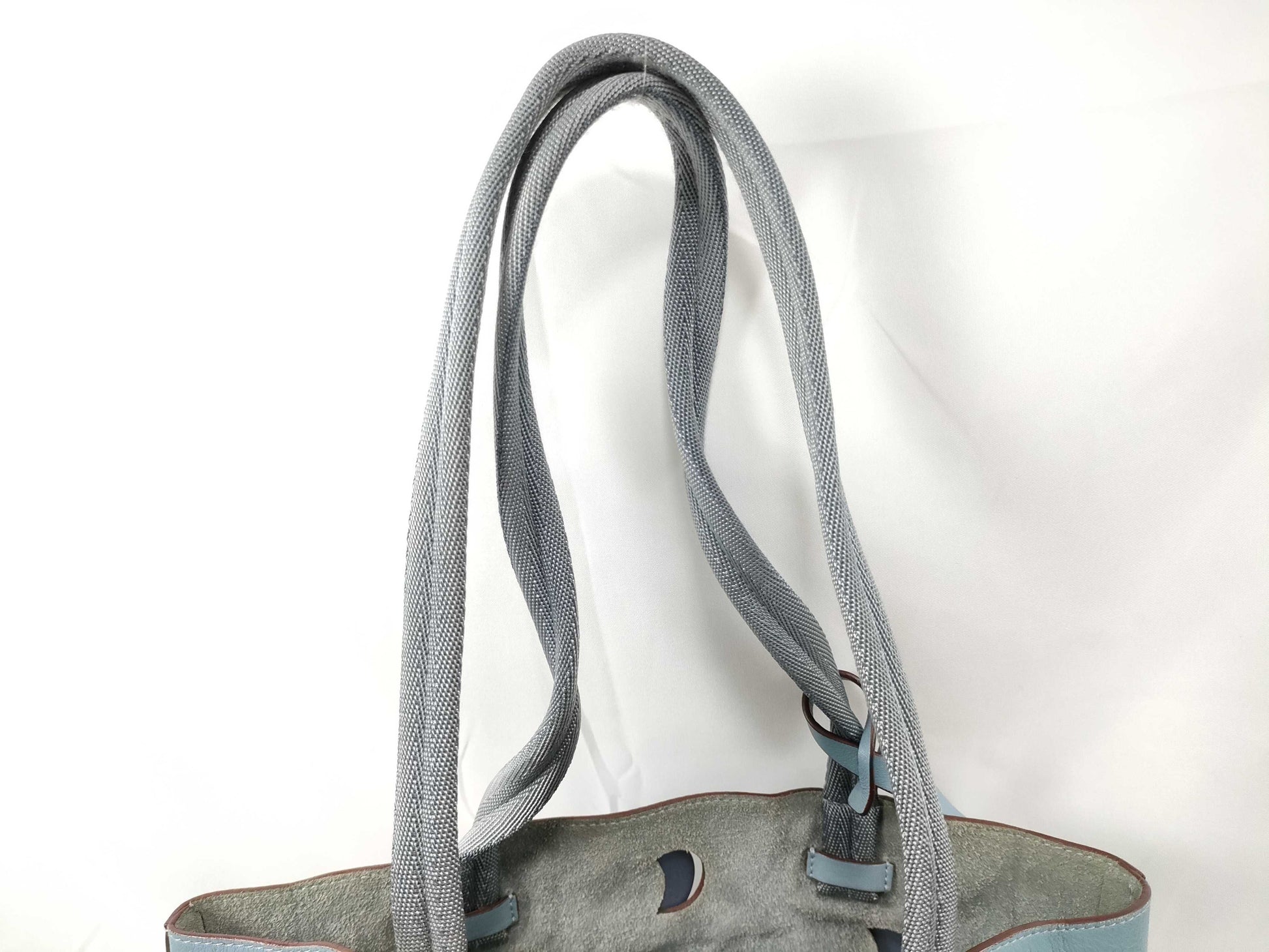 PRADA Tote Bag Leather Light Blue Tote Bag