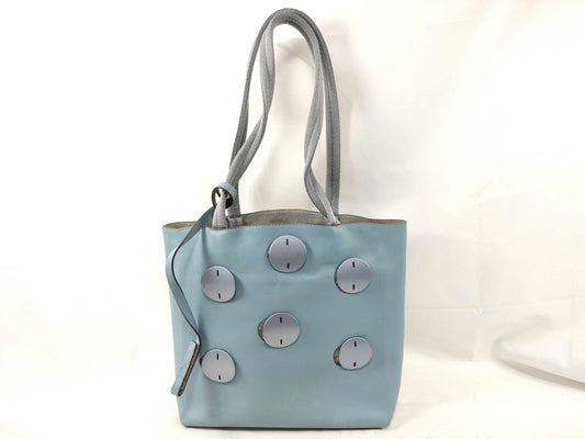 PRADA Tote Bag Leather Light Blue Tote Bag