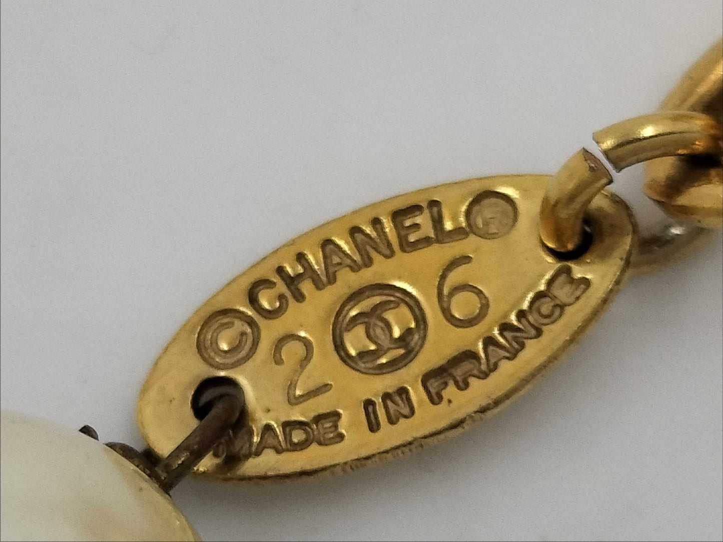 CHANEL Bracelet Faux Pearl GP White Bracelet Bangle