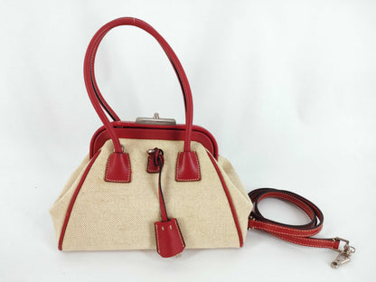 PRADA Prada Canvas x Leather Purse Purse Handbag