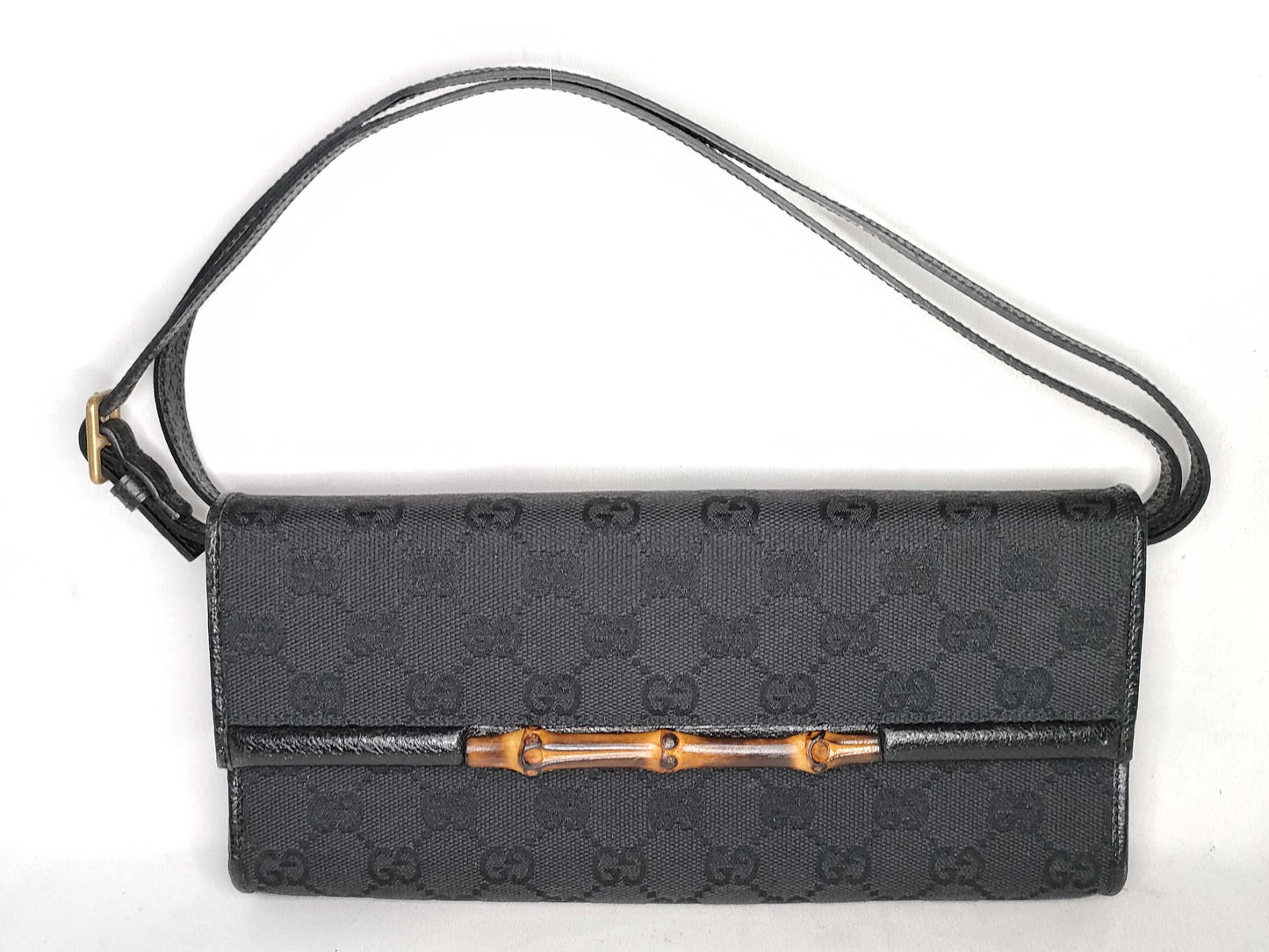 GUCCI GG Canvas Gucci GG Canvas Bamboo Handbag 117594 Handbag