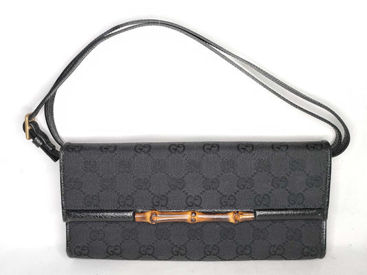 GUCCI GG Canvas Gucci GG Canvas Bamboo Handbag 117594 Handbag