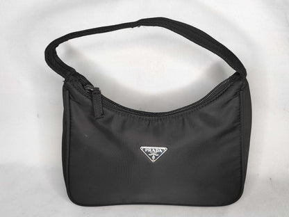 PRADA Nylon Prada Tesuto Handpouch Black Handbag