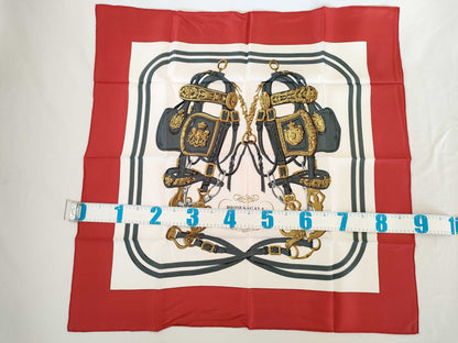 HERMES Carre Hermes Scarf Red/White Scarf