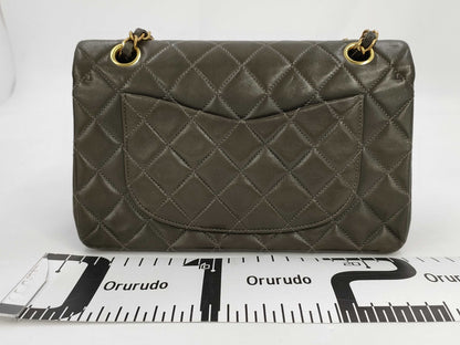 CHANEL Matlasse 24 Lambskin Double Flap Chain Shoulder Bag Khaki 2864711 Shoulder Bag
