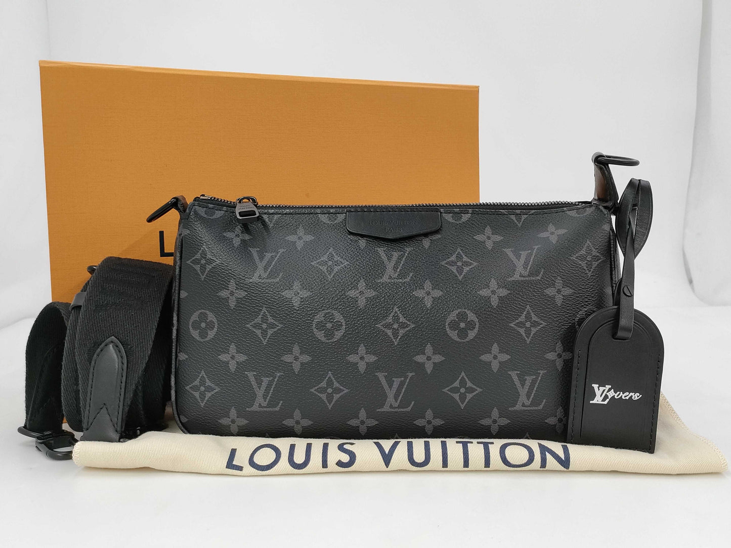 LOUIS VUITTON Louis Vuitton M11741 Monogram Eclipse Pochette Accessoir XL Shoulder Bag