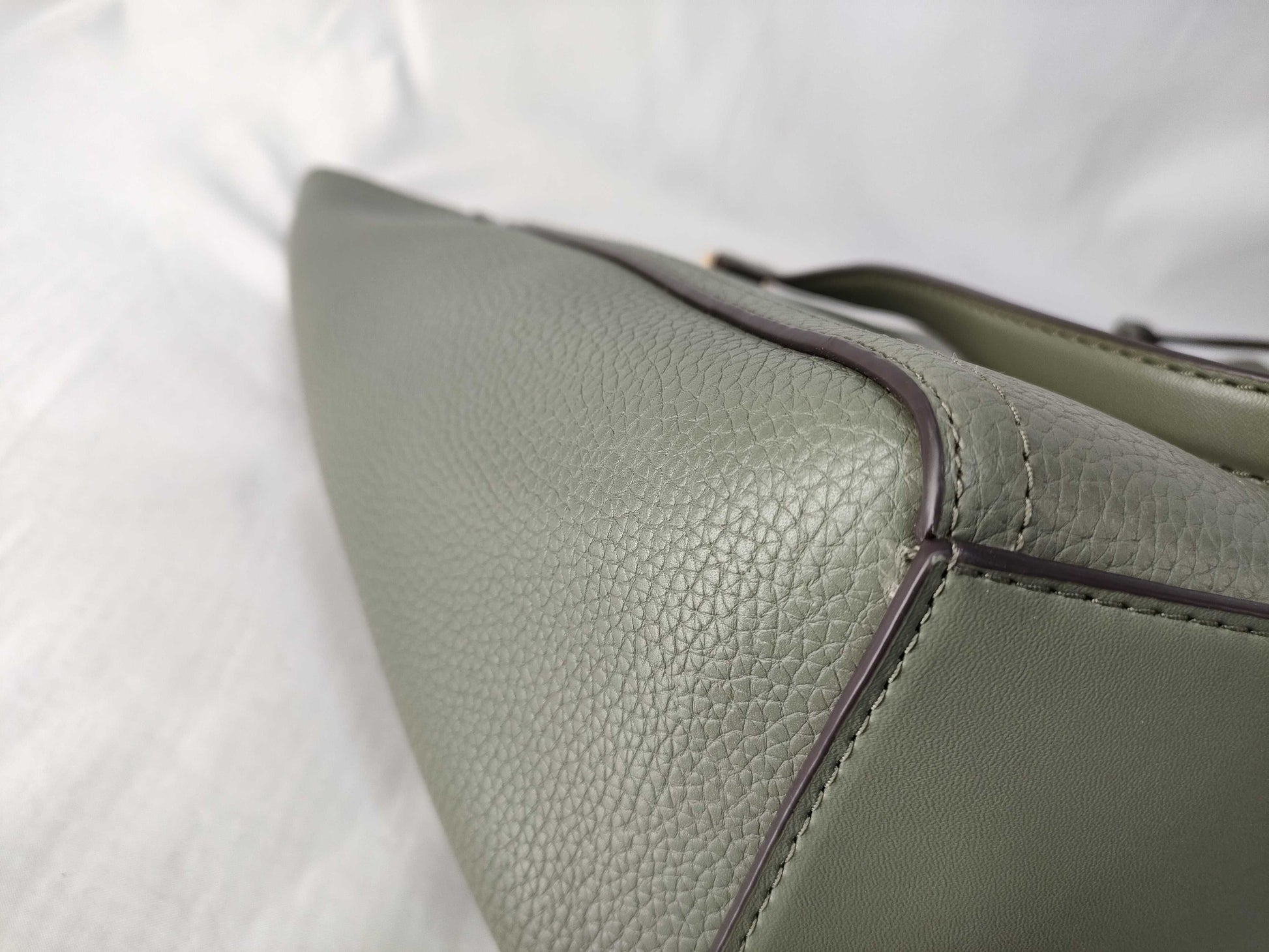 Michael Kors Leather 2-Way Tote Bag Green Tote Bag