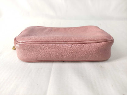 Miu Miu Miu Leather Accessory Pouch Pink Pouch