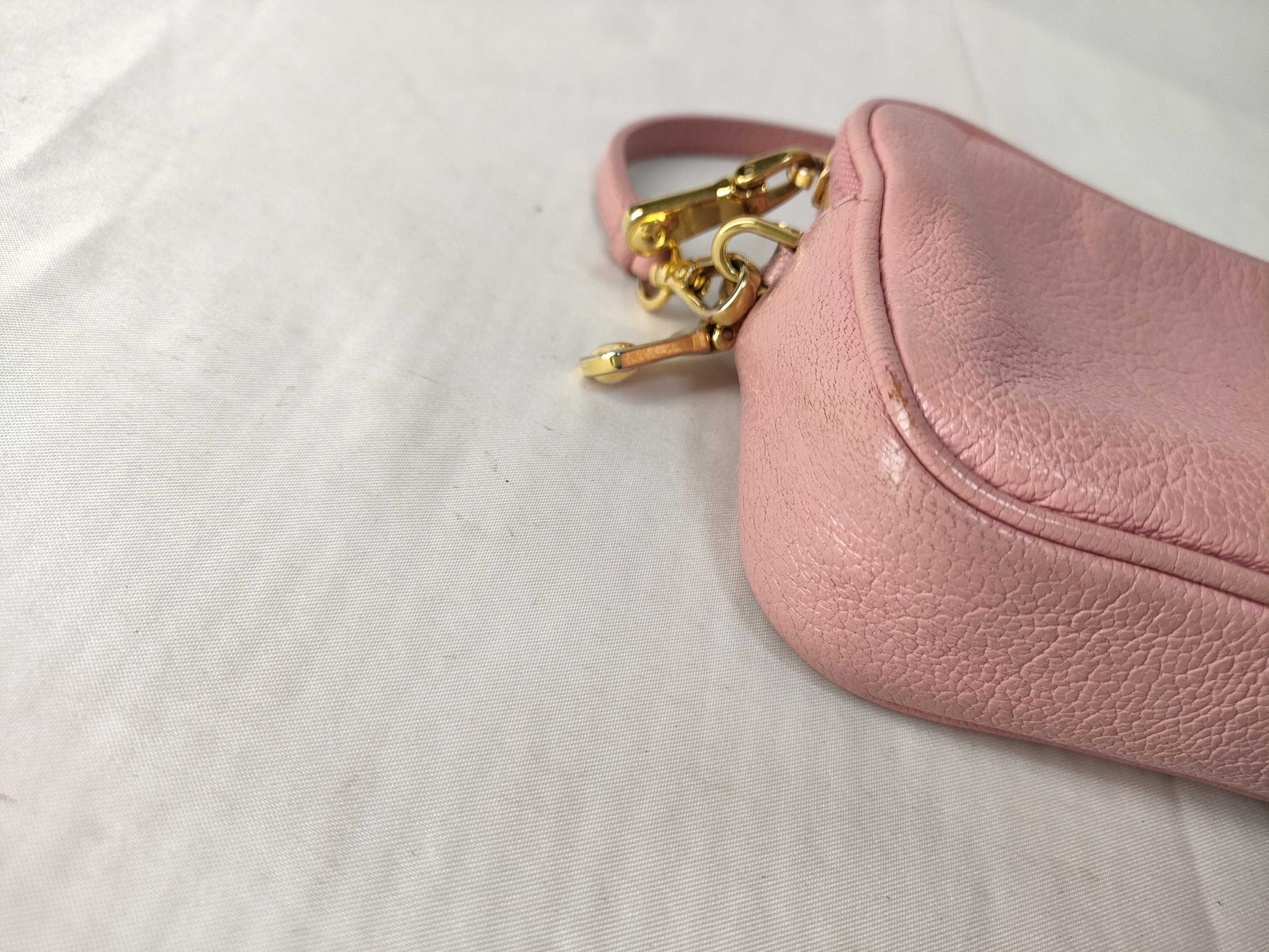 Miu Miu Miu Leather Accessory Pouch Pink Pouch