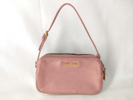 Miu Miu Miu Leather Accessory Pouch Pink Pouch