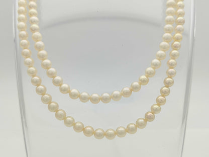 Long Akoya Semi Round Pearl Diameter Approx. 54-5.9mm SV 41.6g Necklace 