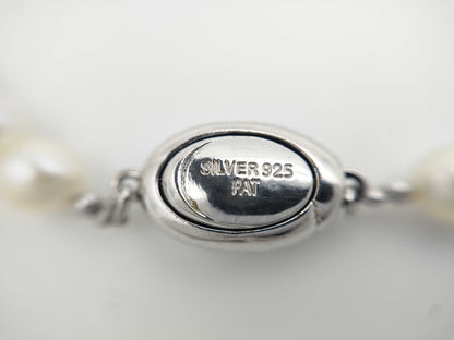 Long Akoya Semi Round Pearl Diameter Approx. 54-5.9mm SV 41.6g Necklace 