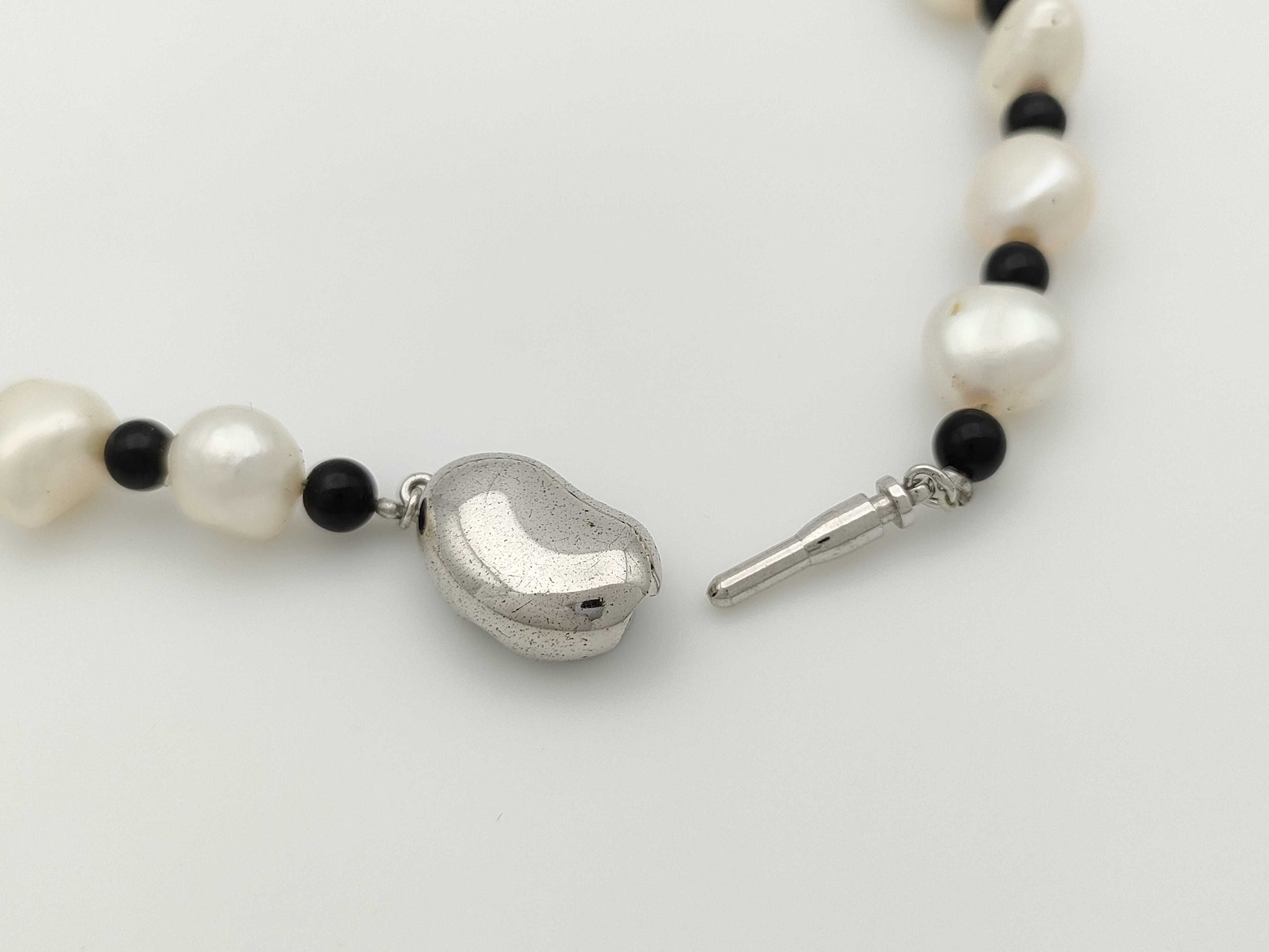 Colored stone freshwater pearl diameter approx. 7.0-8.0mm SV 27.3g necklace 