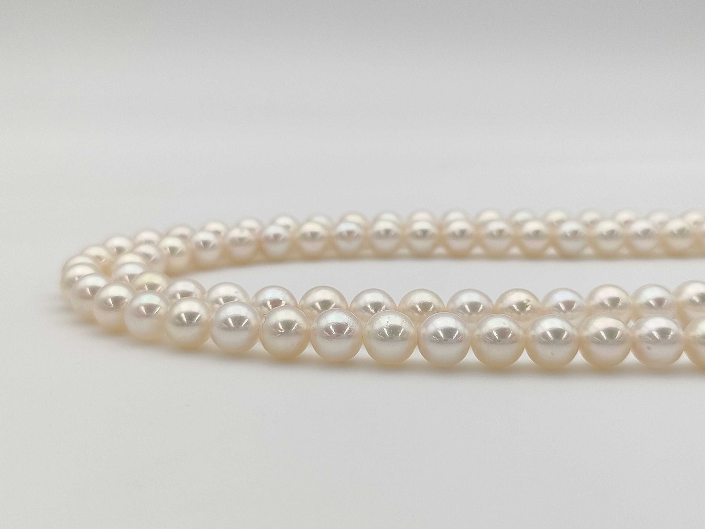 Akoya Semi Round Pearl Diameter Approx. 7.0-7.4mm SV 62.5g Necklace 