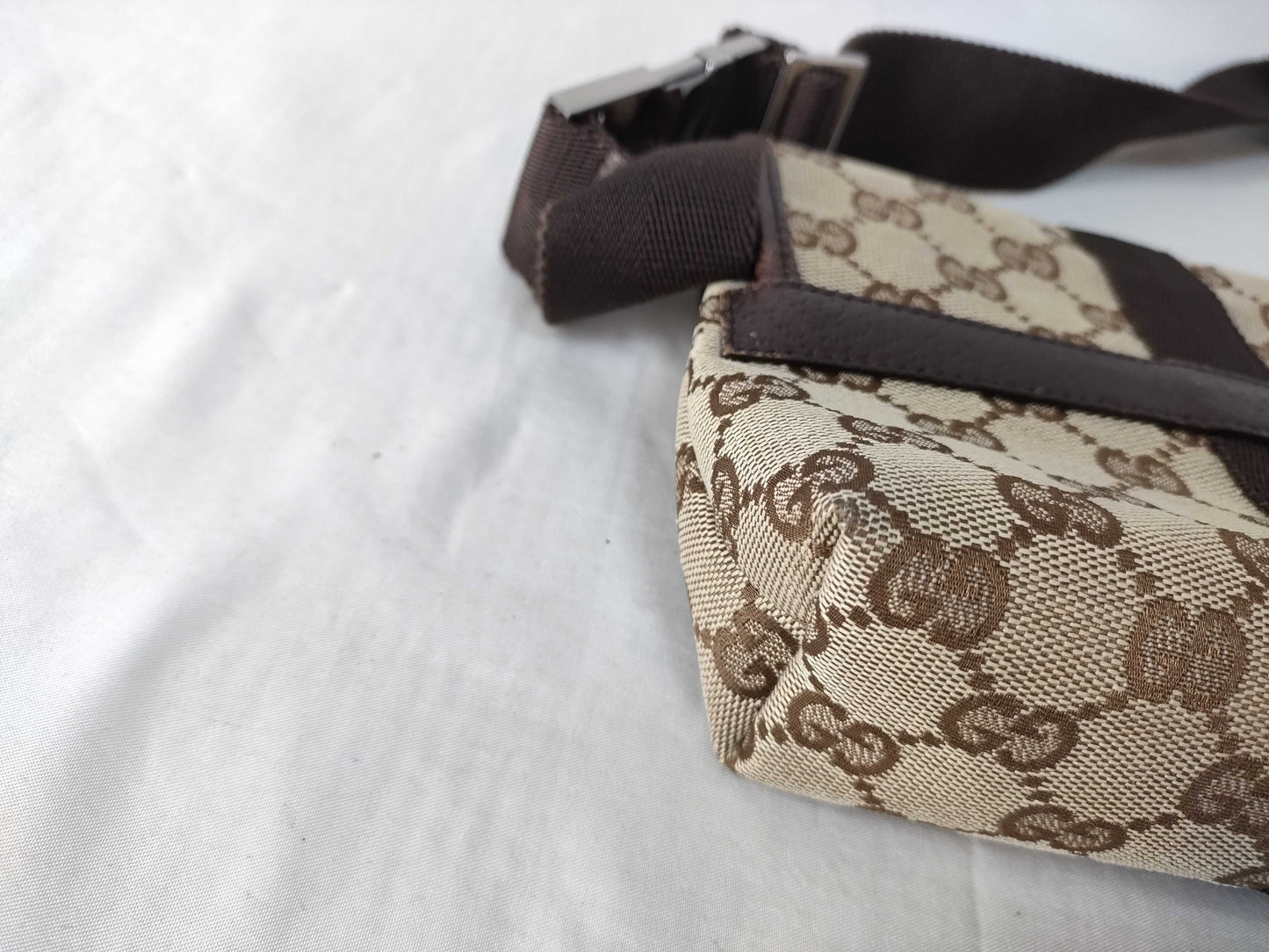 GUCCI Gucci GG Canvas Belt Bag Beige Shoulder Bag