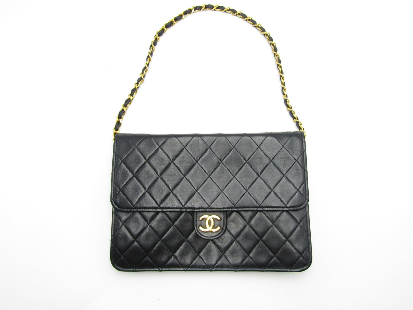 CHANEL Matlasse Pushlock Chain Shoulder Black/G Fittings A03569 Lambskin Shoulder Bag