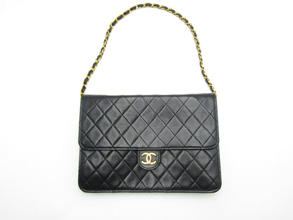 CHANEL Matlasse Pushlock Chain Shoulder Black/G Fittings A03569 Lambskin Shoulder Bag