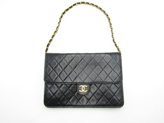 CHANEL Matlasse Pushlock Chain Shoulder Black/G Fittings A03569 Lambskin Shoulder Bag