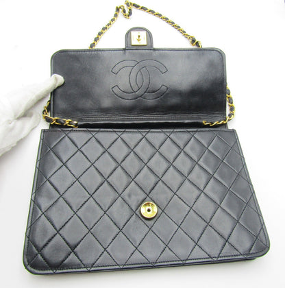 CHANEL Matlasse Pushlock Chain Shoulder Black/G Fittings A03569 Lambskin Shoulder Bag