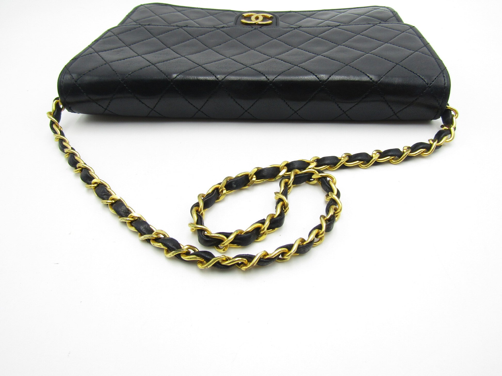 CHANEL Matlasse Pushlock Chain Shoulder Black/G Fittings A03569 Lambskin Shoulder Bag
