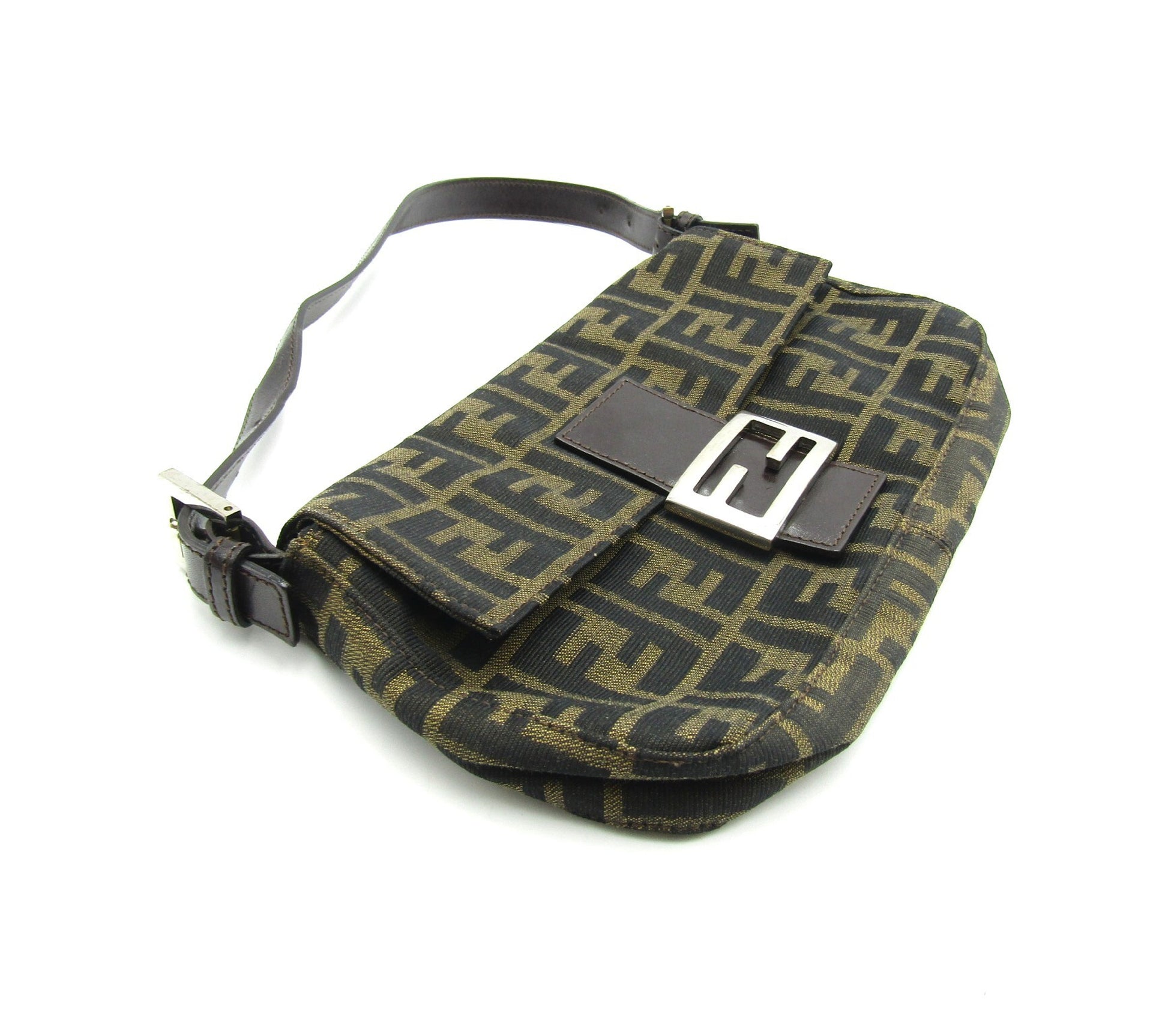 FENDI Mamma Bucket Zucca Pattern 26424 S Hardware Shoulder Bag