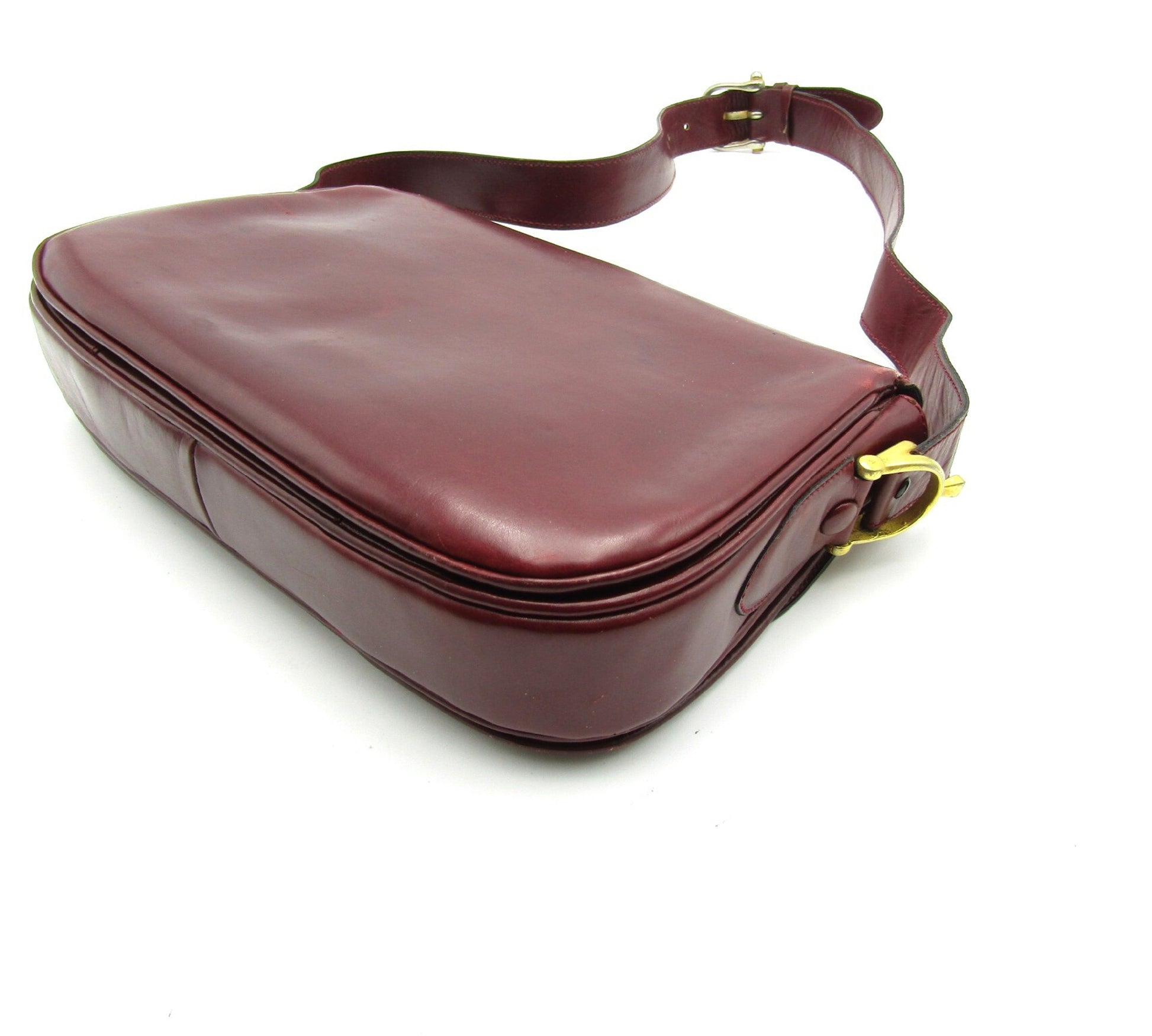 CELINE Vintage Bordeaux G Hardware Shoulder Bag