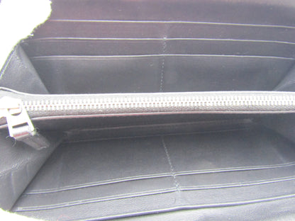 BOTTEGA VENETA Crocoa Round Wallet Black S Hardware Wallet