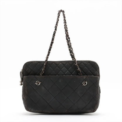 CHANEL Matrasse Leather Chain Shoulder Bag 14th Series Tote Bag with Bag, Sticker and Card