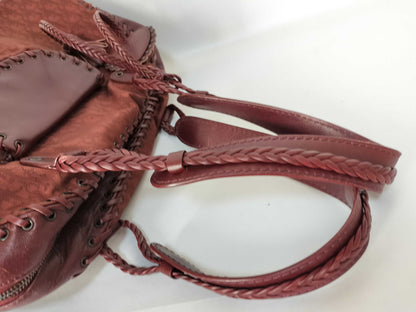 Dior Christian Dior Ethnic Line Handbag Nylon x Leather Handbag