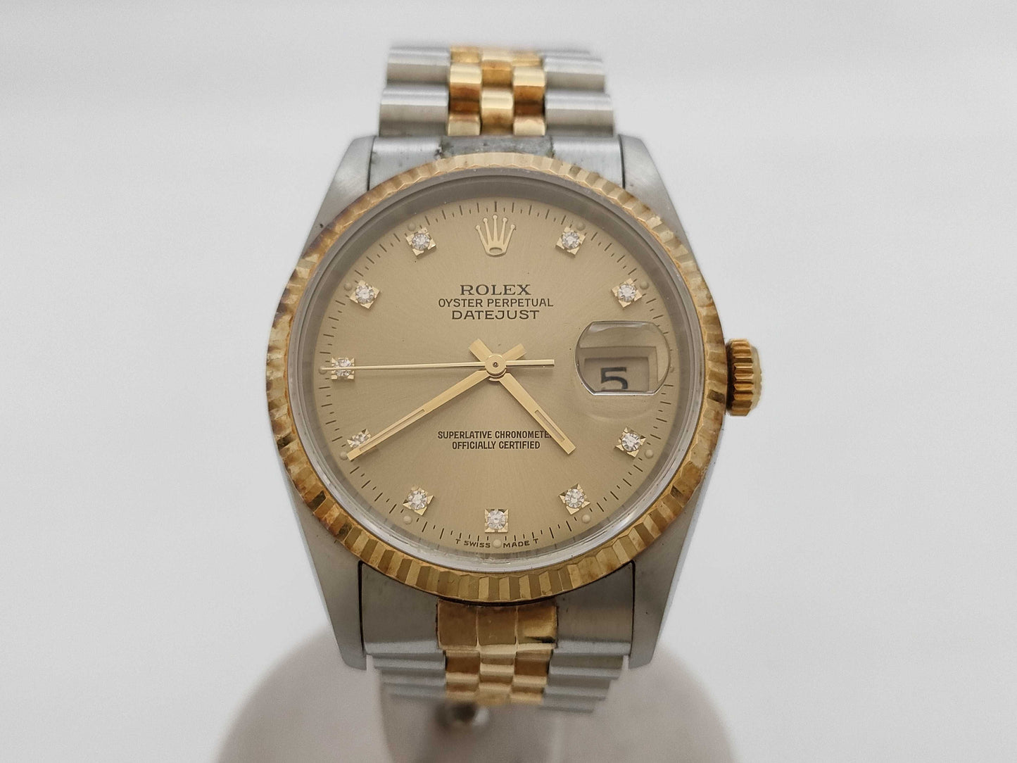 ROLEX 16233G S595661 Champagne Dial Jubilee Boys Watch